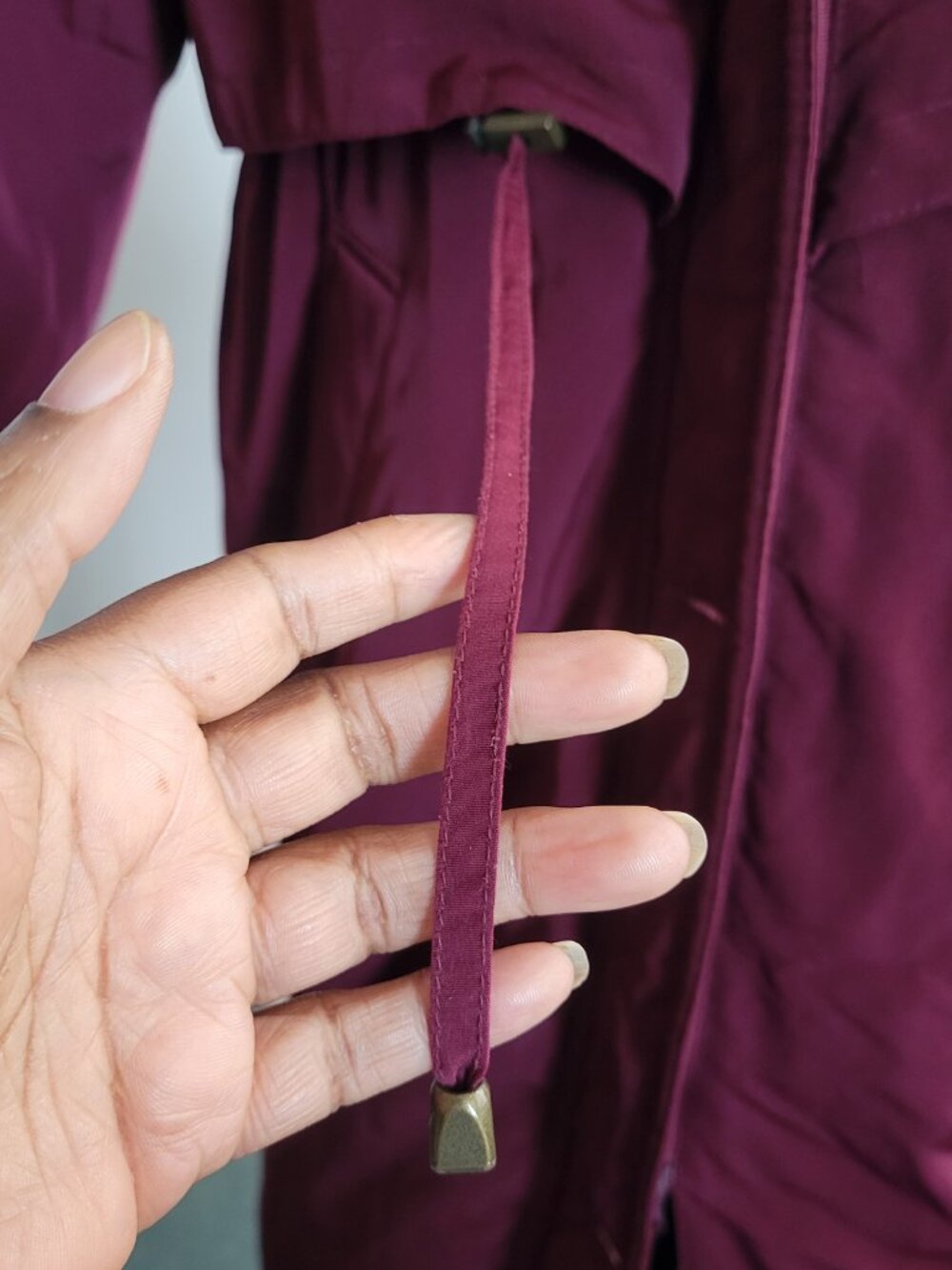 Neiman Marcus Maroon Long Hooded Down Puffer Coat Size M - Picture 9 of 16